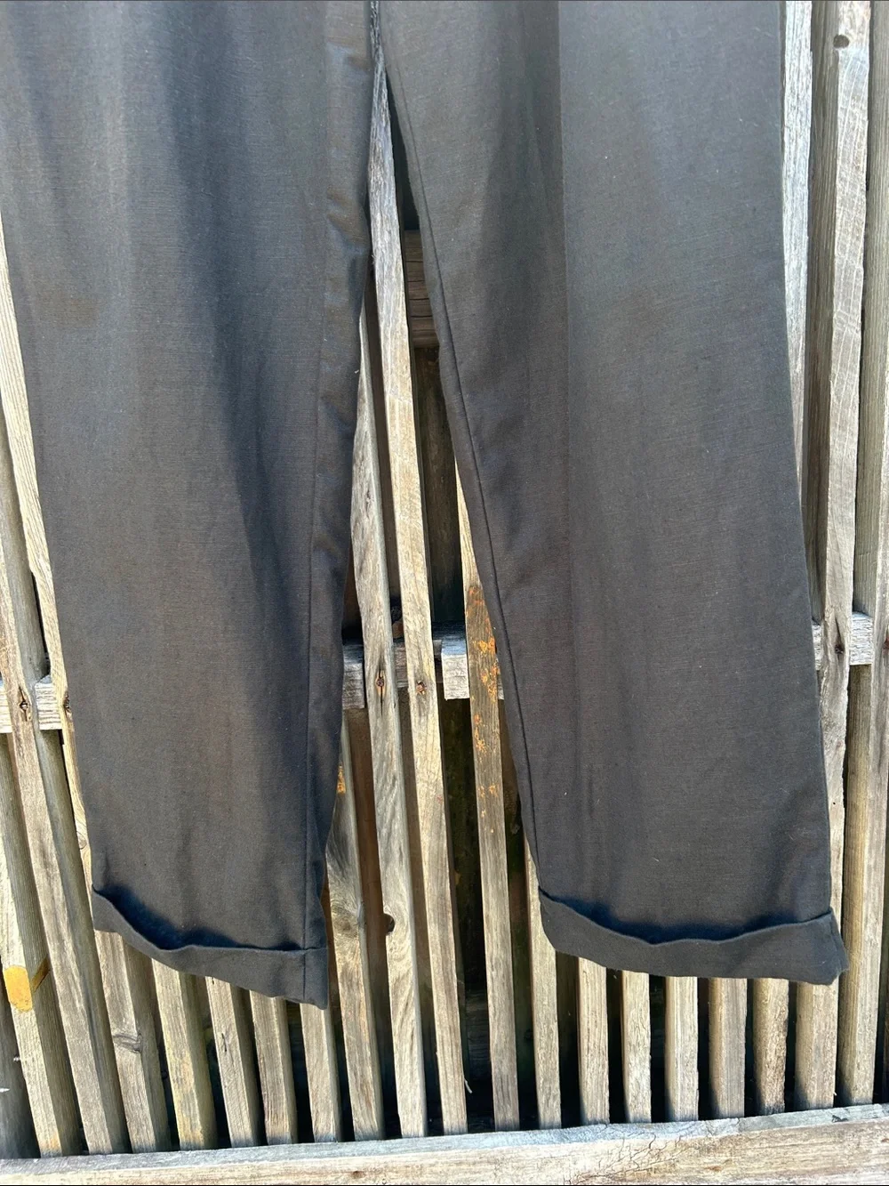 Vintage Polo Ralph Lauren Dress Trousers Mens 31x32 Linen Cotton Pleated Black - Picture 5 of 13